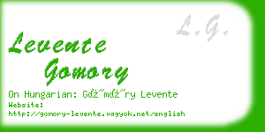 levente gomory business card
